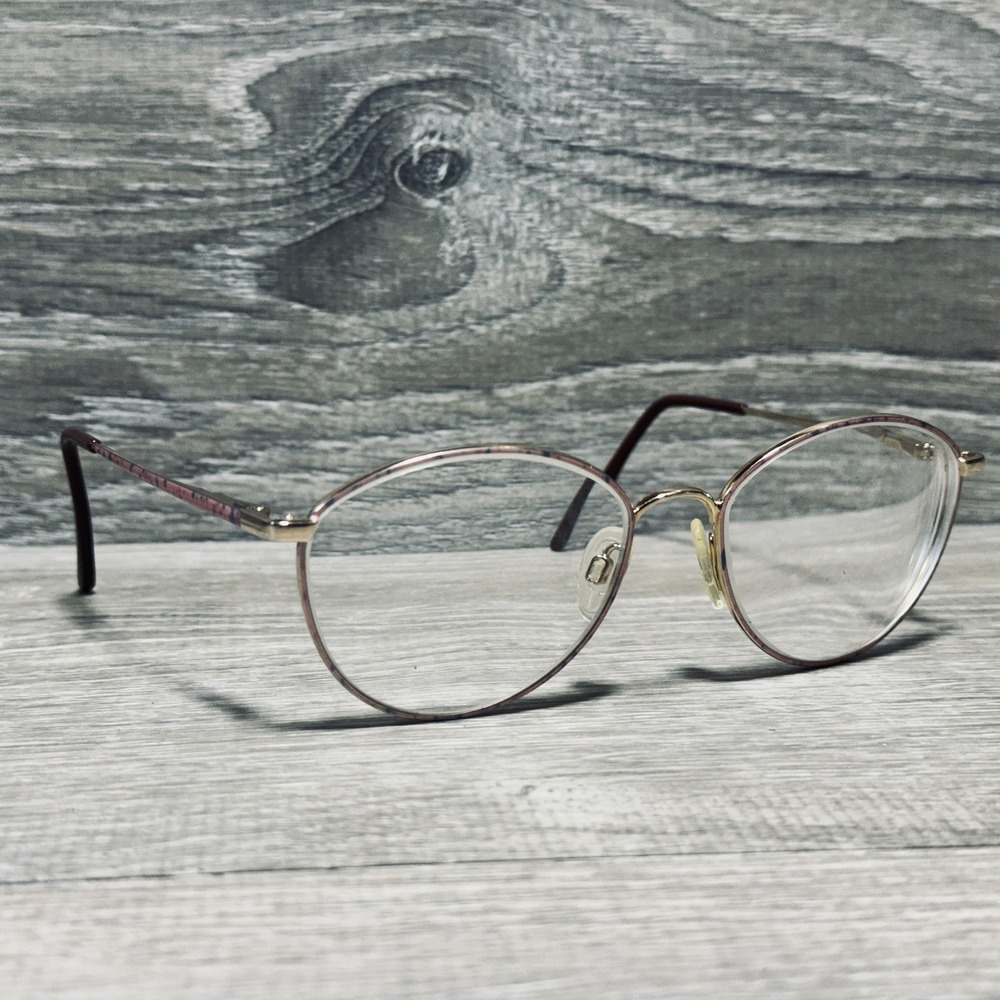 Aristar Eyeglass Frames Womens 140MM Pink Geometric Oval Metal Full Rim 6204